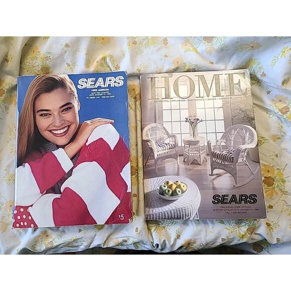 Lot of 2 1990s 1992 1993 SEARS Annual Catalogs Big Books Home Collectible - Picture 1 of 7